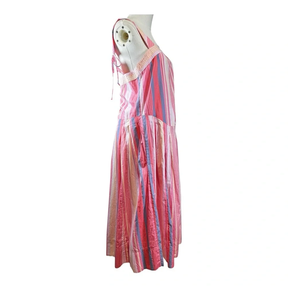 NWT Free People Striped Tie-Shoulder Maxi Dress with Pockets Size S